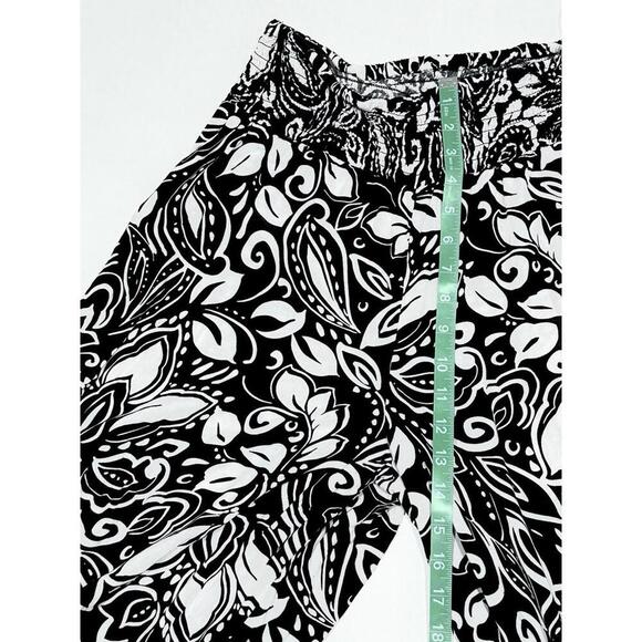 Vince Camuto Women's Wide-Leg Palazzo Pants Black and White Floral Size L - Picture 13 of 14